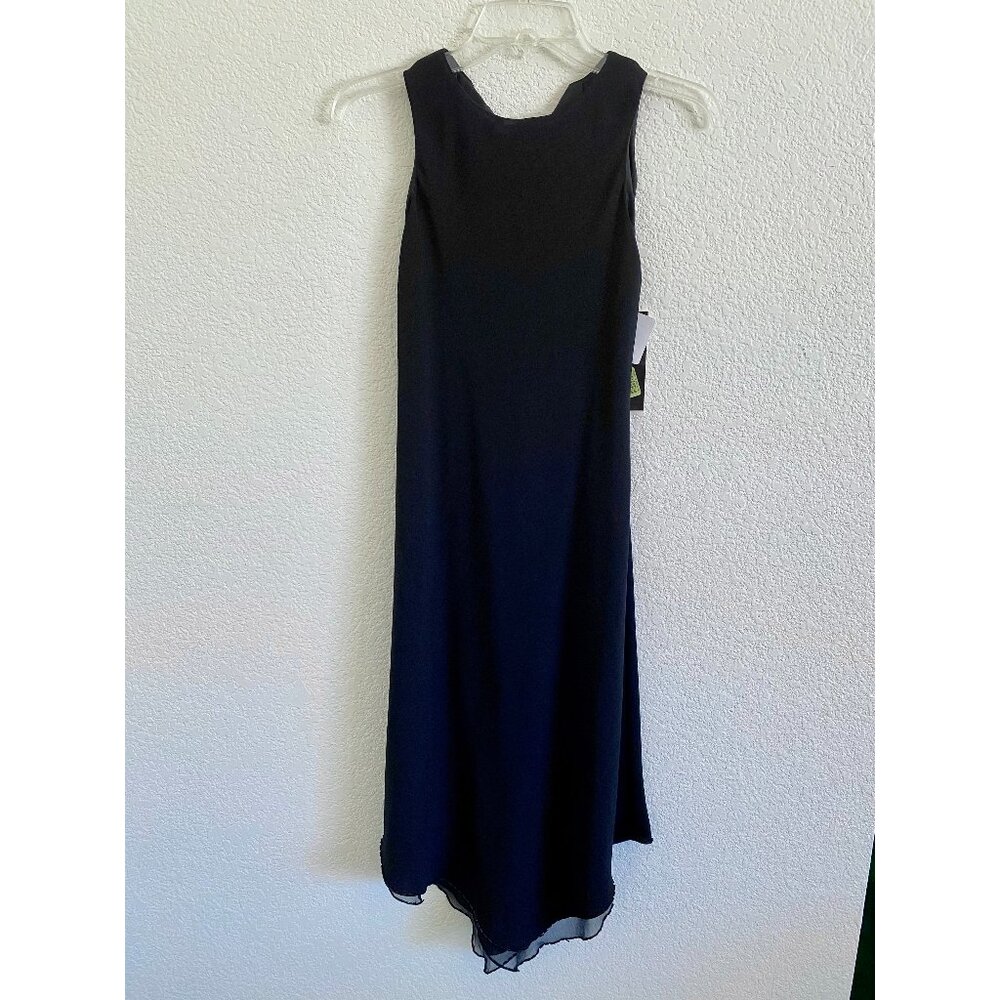 Sleek Flowy Black Sleeveless Midi Dress